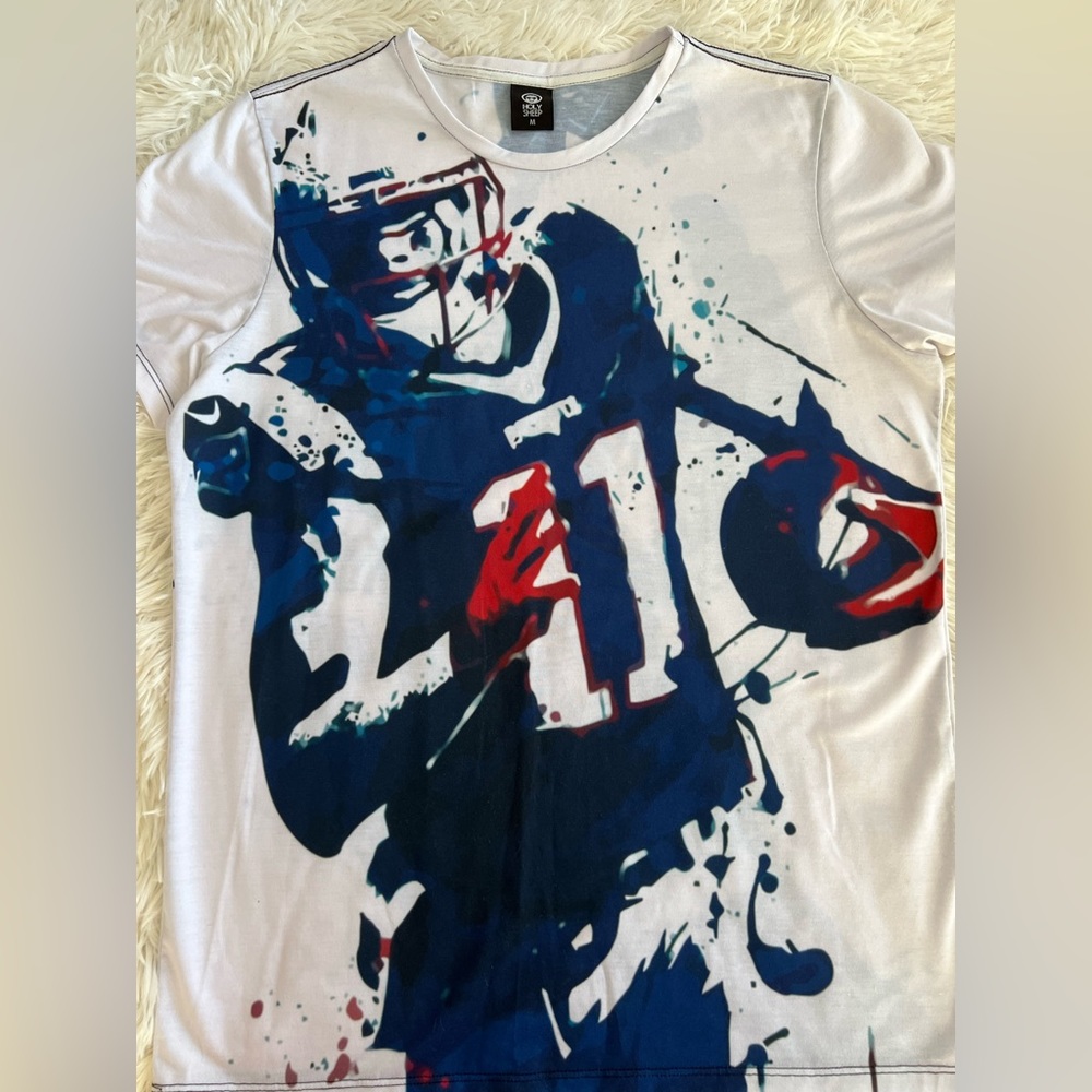 Unique #11 Edelman front & back Rob Gronkowski Patriots All Over Graphic Custom - Picture 3 of 8